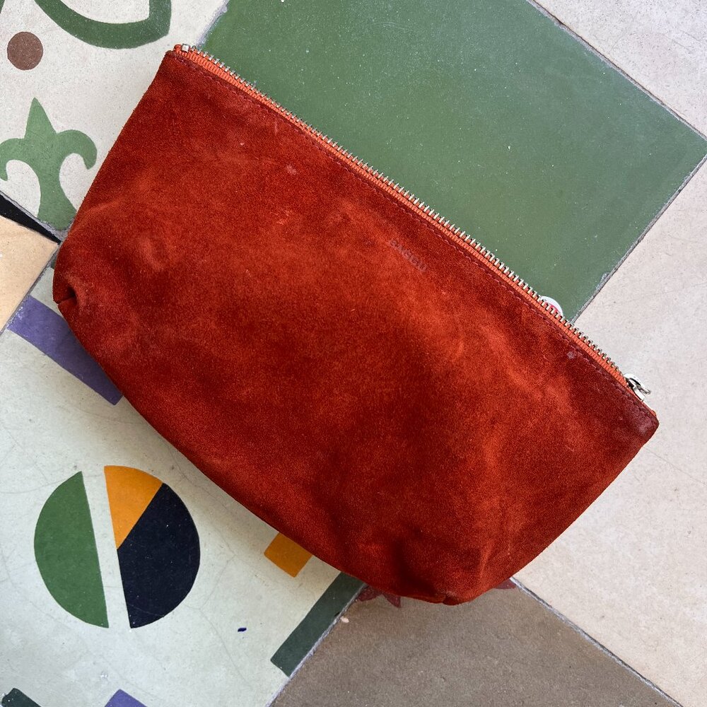 BAGGU small suede clutch - rust orange